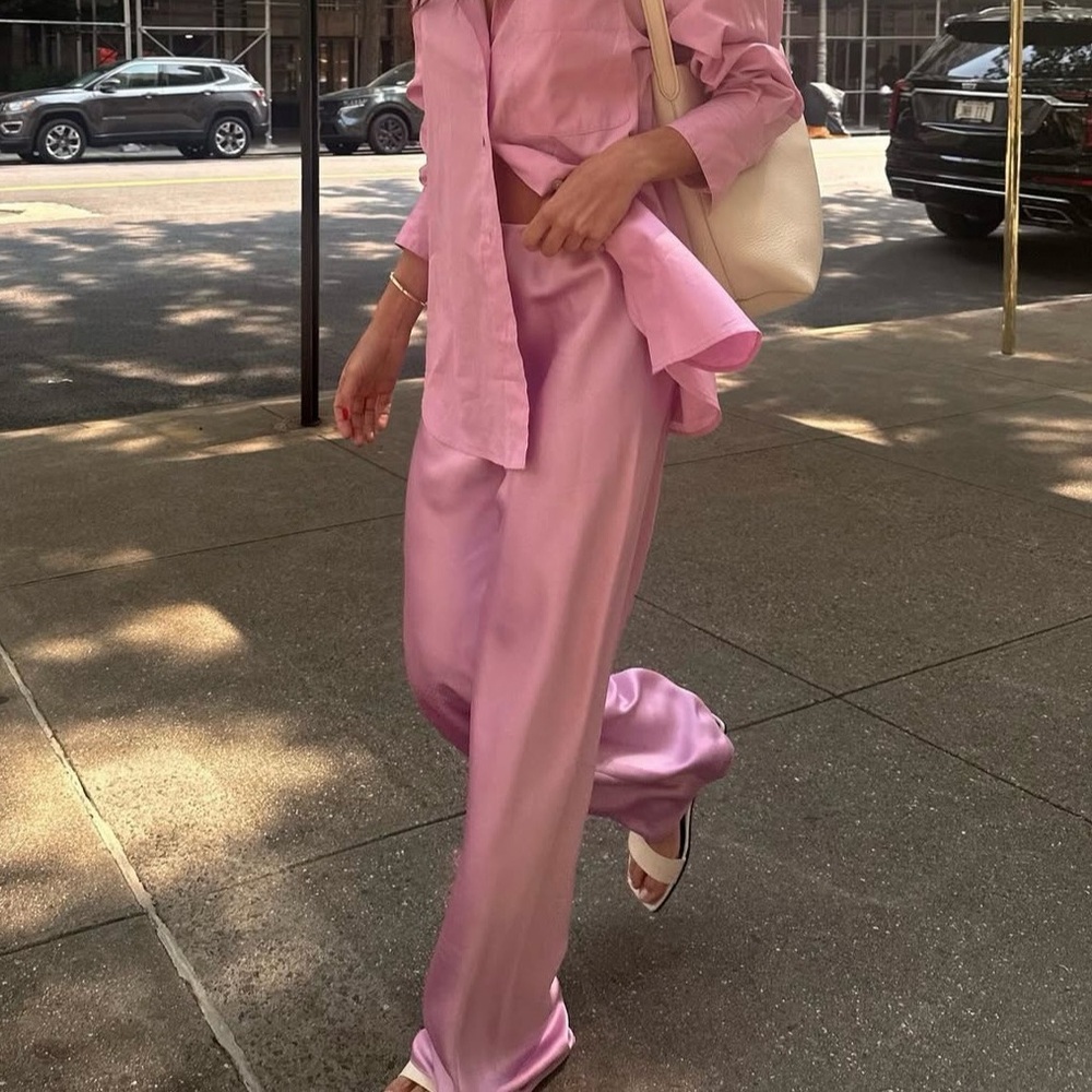 Vince Pink Satin Pants